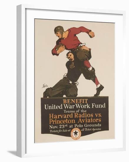 United War Work Fund, Harvard Radios Vs Pricneton Aviators-David Pollack-Framed Giclee Print