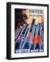 United We are Strong, United We Will Win', World War Two Poster-null-Framed Giclee Print