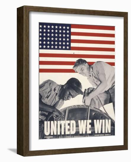 United We Win, US Propaganda Poster-null-Framed Giclee Print