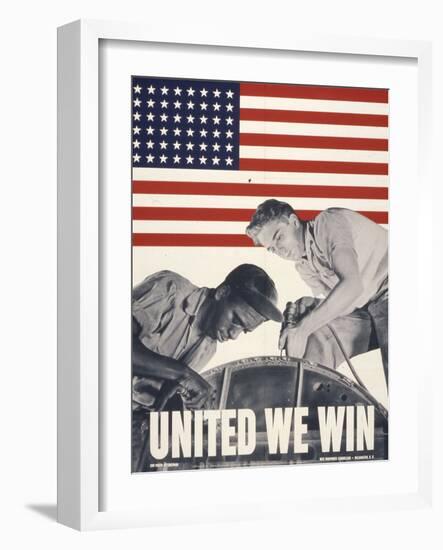 United We Win, US Propaganda Poster-null-Framed Giclee Print