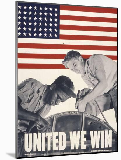 United We Win, US Propaganda Poster-null-Mounted Giclee Print