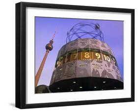 Universal Clock, Alexanderplatz, Berlin, Germany-Walter Bibikow-Framed Photographic Print