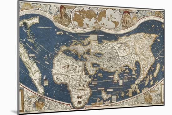 Universal Map, Belonging to the Work Cosmographiae Introductio (1507)-null-Mounted Art Print