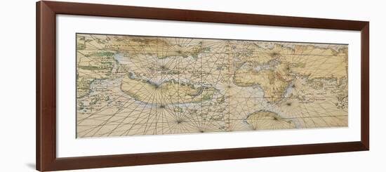 Universal Marine, World Sea on Illustrated Parchment, Circa 1508-Francesco Rosselli-Framed Giclee Print