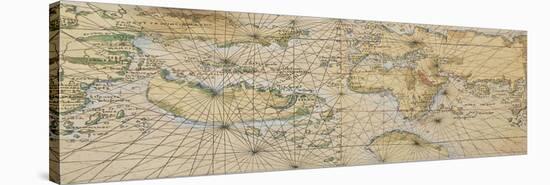 Universal Marine, World Sea on Illustrated Parchment, Circa 1508-Francesco Rosselli-Stretched Canvas