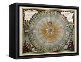 Universe on the Model of Copernicus with Sun in Center-Andreas Cellarius-Framed Stretched Canvas