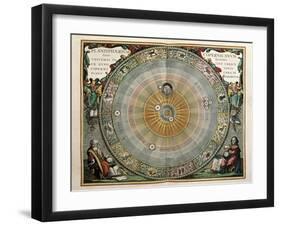 Universe on the Model of Copernicus with Sun in Center-Andreas Cellarius-Framed Art Print