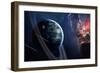 Universe Scene with Planets, Stars and Galaxies in Outer Space Showing the Beauty of Space Explorat-Forplayday-Framed Premium Giclee Print