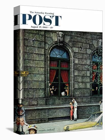 "University Club" Saturday Evening Post Cover, August 27,1960-Norman Rockwell-Stretched Canvas