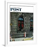 "University Club" Saturday Evening Post Cover, August 27,1960-Norman Rockwell-Framed Giclee Print