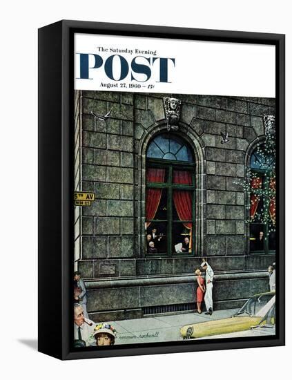"University Club" Saturday Evening Post Cover, August 27,1960-Norman Rockwell-Framed Stretched Canvas