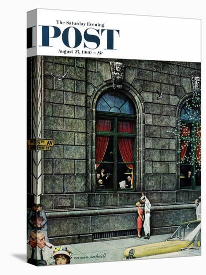 "University Club" Saturday Evening Post Cover, August 27,1960-Norman Rockwell-Stretched Canvas