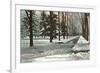 University in Winter, Ann Arbor, Michigan-null-Framed Premium Giclee Print