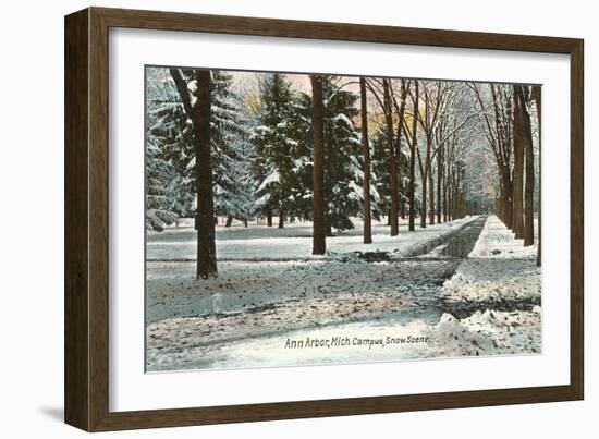 University in Winter, Ann Arbor, Michigan-null-Framed Art Print