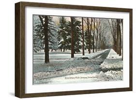 University in Winter, Ann Arbor, Michigan-null-Framed Art Print