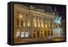 University Library and Statue of King Carol I, Bucharest, Romania, Europe-Rolf Richardson-Framed Stretched Canvas