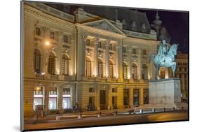 University Library and Statue of King Carol I, Bucharest, Romania, Europe-Rolf Richardson-Mounted Photographic Print