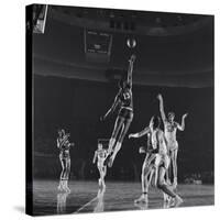University of Kansas Basketball Player Wilt Chamberlain (C) Playing in a School Game, 1957-George Silk-Stretched Canvas