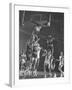 University of Kansas Basketball Player Wilt Chamberlain Playing in a School Game-null-Framed Premium Photographic Print