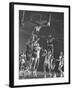 University of Kansas Basketball Player Wilt Chamberlain Playing in a School Game-null-Framed Premium Photographic Print