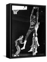 University of Kansas Basketball Star Wilt Chamberlain Playing in a Game-George Silk-Framed Stretched Canvas