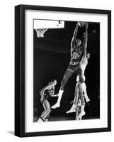 University of Kansas Basketball Star Wilt Chamberlain Playing in a Game-George Silk-Framed Premium Photographic Print