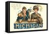 University of Michigan Cheer-null-Framed Stretched Canvas