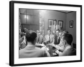 University of Michigan Medical School Students Playing a Game of Poker after Classes-Alfred Eisenstaedt-Framed Photographic Print