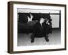 University of Michigan Student Couple Engaged in an Impromptu Kiss in the Union Building on Campus-Grey Villet-Framed Photographic Print