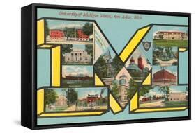 University of Michigan Views, 'M'-null-Framed Stretched Canvas