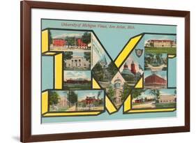 University of Michigan Views, 'M'-null-Framed Premium Giclee Print