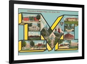 University of Michigan Views, 'M'-null-Framed Premium Giclee Print