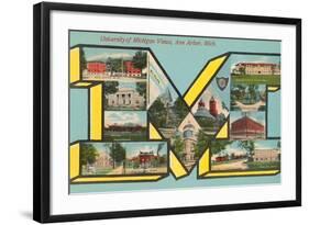 University of Michigan Views, 'M'-null-Framed Art Print