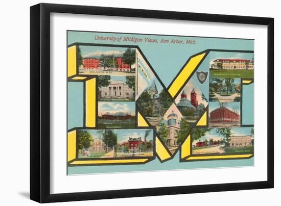 University of Michigan Views, 'M'-null-Framed Art Print