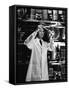 University of Pittsburgh Dr. Jonas Salk Examine Test Tube of Polio Virus Used to make Polio Vaccine-Alfred Eisenstaedt-Framed Stretched Canvas