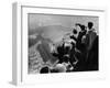 University of Pittsburgh Students Cheering Wildly from Atop Cathedral of Learning, School's Campus-George Silk-Framed Premium Photographic Print