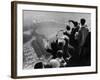 University of Pittsburgh Students Cheering Wildly from Atop Cathedral of Learning, School's Campus-George Silk-Framed Photographic Print