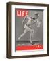 University of Southern California Track Star Payton Jordan Caught in Full Stride, June 19, 1939-Gjon Mili-Framed Premium Photographic Print