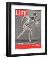 University of Southern California Track Star Payton Jordan Caught in Full Stride, June 19, 1939-Gjon Mili-Framed Premium Photographic Print