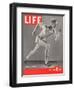 University of Southern California Track Star Payton Jordan Caught in Full Stride, June 19, 1939-Gjon Mili-Framed Premium Photographic Print