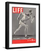 University of Southern California Track Star Payton Jordan Caught in Full Stride, June 19, 1939-Gjon Mili-Framed Photographic Print