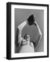 University of Texas Football Player Malcolm Kutner Holding the Ball-George Strock-Framed Photographic Print