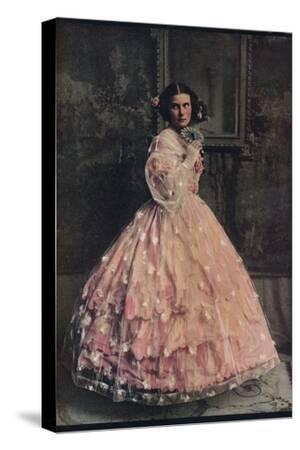 A three-flounced ball-dress of pink silk, with overdress of white flowered  gauze, 1850-60', c1913 Photographic Print - Unknown | AllPosters.com