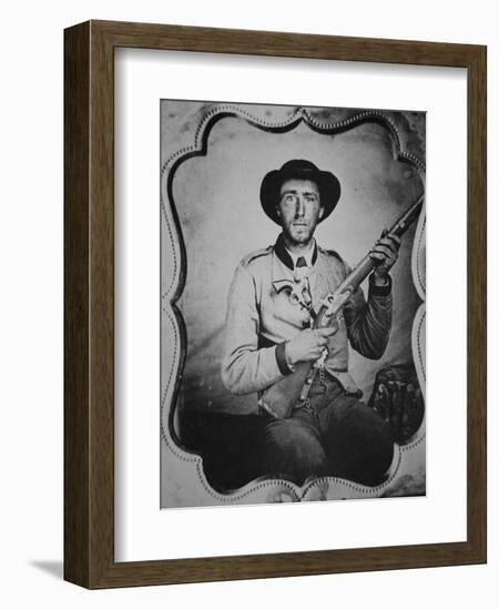 Unknown Confederate Soldier Posing in Photographer's Studio-American Photographer-Framed Giclee Print