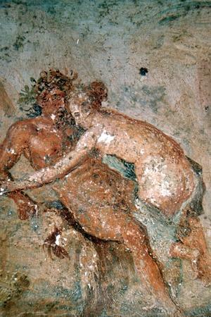 Erotic mural, Pompeii, Italy. Artist: Unknown