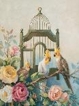 Cockatiel and Roses-unknown Johnston-Framed Stretched Canvas