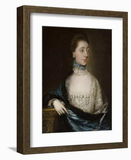 Unknown Lady with a Blue Cloak, C.1765-Thomas Gainsborough-Framed Giclee Print