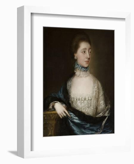 Unknown Lady with a Blue Cloak, C.1765-Thomas Gainsborough-Framed Giclee Print