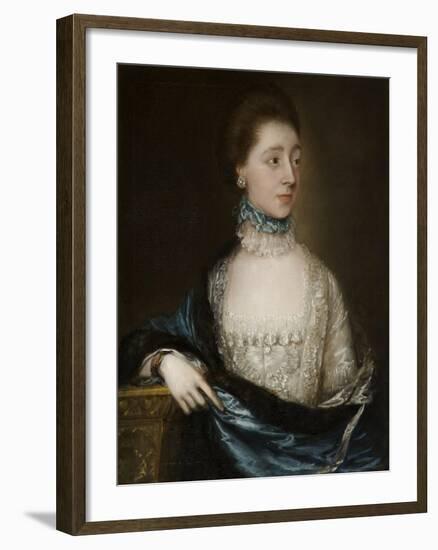 Unknown Lady with a Blue Cloak, C.1765-Thomas Gainsborough-Framed Giclee Print