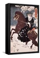 Unknown (Man on Horse)-Ando Hiroshige-Framed Stretched Canvas